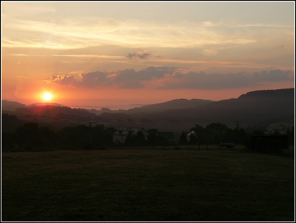 Sonnenaufgang am 10.08.10 in Erpeldange