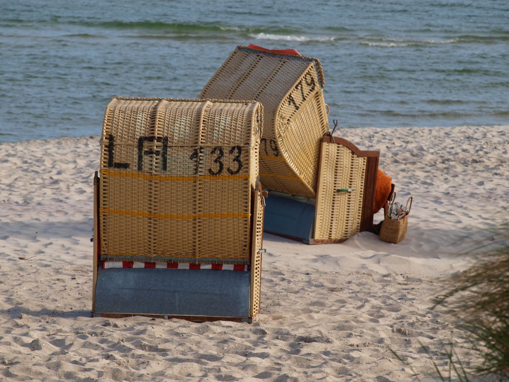 Strandkrbe auf Fehmarn.