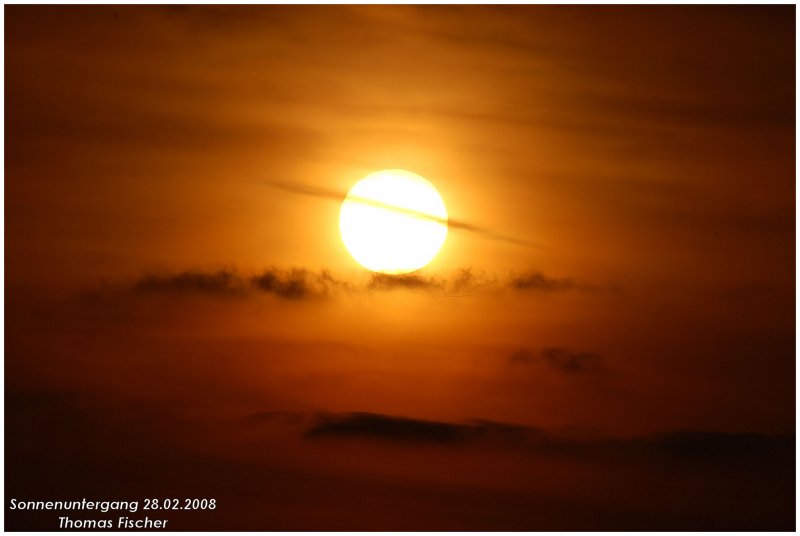 Sonnenuntergang am 28.02.2008 in Lichtenfels/Ofr