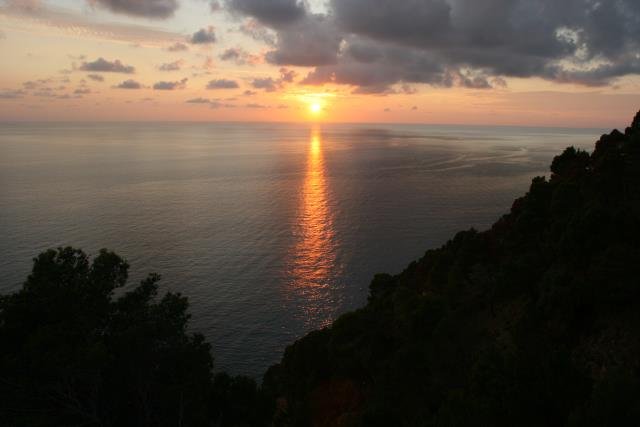 Sonnenuntergang an der Cilento-Kste.