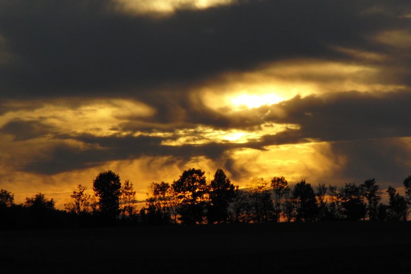 Sonnenuntergang bei Leuzendorf (Unterfranken)