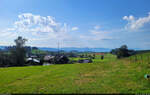 Dorf mit Aussicht: Bei Dentenweiler (Tettnang) tun sich die österreichischen und Schweizer Alpen in der Ferne auf.