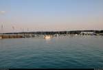 Abendstimmung im Hafen Konstanz am Bodensee.