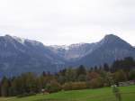 Das Nebelhorn in Oberstdorf mit wenigen Schneeresten.