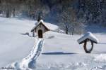 Kapelle bei der Alpe Oberau, einige Hundert Meter südlich von Spielmannsau im Trettachtal (Januar 2012)