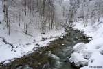 Rund um Oberstdorf: Am Anfang der Klamm ist die Breitach noch ein  normaler  Gebirgsbach (Januar 2012)