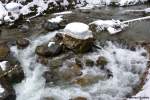 Eine der bekanntesten Ziele bei Oberstdorf: Schon höre ich das Wasser rauschen, wenn ich die Breitach hier sehe (Januar 2012)