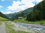 Alpe Breitengehren im Rappenalptal liegt hinter Einödsbach ist im Sommerhalbjahr bewirtschaftet. Das Hochwasser von 2005 hat hier in dem Bereich schwere Schäden verursacht (Oberallgäu - August 2010)