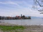 Der  Malerwinkel  nahe Wasserburg hat seinen Namen wohl zu Recht: in diesem Frühjahr hat der Bodensee wenig Wasser (Ostern 2004)