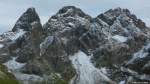 Mädelegabelgruppe mit Trettachspitze leicht schnee bezuckert (Landkreis Oberallgäu, September 2013)