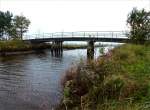 Die Brcke ber die Mehe verbindet die Drfer Iselersheim und Abbenseth im Norden von Bremervrde, Niedersachsen, DE. Aufnahmedatum 25.10.2011