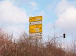 Ein Schild auf der Autobahnabfahrt/Lehrte am 31.01.2010.