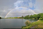 Doppelter Regenbogen über dem Heidesee in Halle (Saale). Ein Teil des Bogens hielt sich noch weit über eine Stunde.

🕓 19.5.2024 | 19:11 Uhr