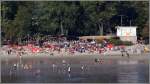 Hamburg: Badefreuden am Elbstrand, im Jahr 2011 sogar noch Anfang Oktober. 02.10.2011