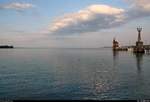 Abendstimmung im Hafen Konstanz am Bodensee.