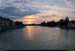 Abendstimmung in Konstanz am Seerhein nahe des Bodensees.