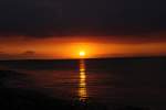 Sonnenuntergangsstimmung am Ostseestrand der Insel Fehmarn. So gesehen im Juli 2009.