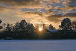 Sonnenuntergang mit Schneelandschaft bei Eu-Kirchheim - 20.01.2024