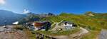 Panoramabild aufgenommen vom Aussichtspunkt der Mittelstation Sommerberg, beim Hinter Tuxer Gletscher. 23.08.2024