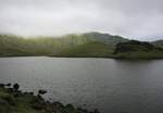 Große Caldera der Azoren-Insel Corvo am 20.07.2024.