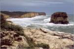 Die Küste der Algarve bei Ferragudo. Scan eines Dias vom Ende der 1990er Jahre.